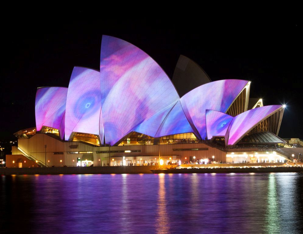 Sydney Opera house on vivid festival